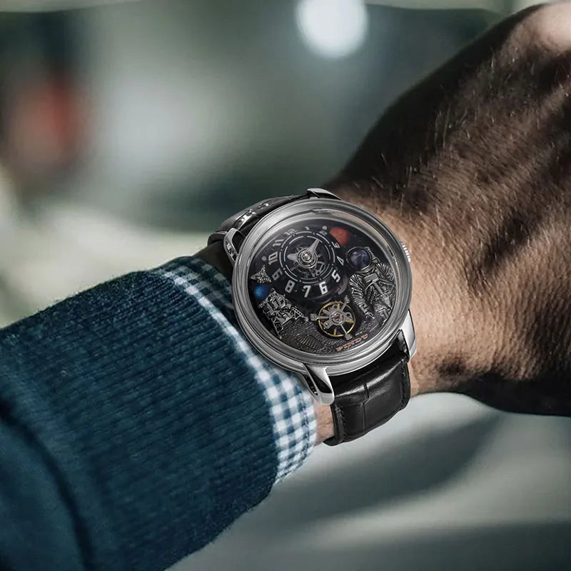 2025 PINDU Design Men Wristwatches Top Brand Luxury Robot Astronaut Space Series Watch Men Sapphire Luminous Waterproof Watches