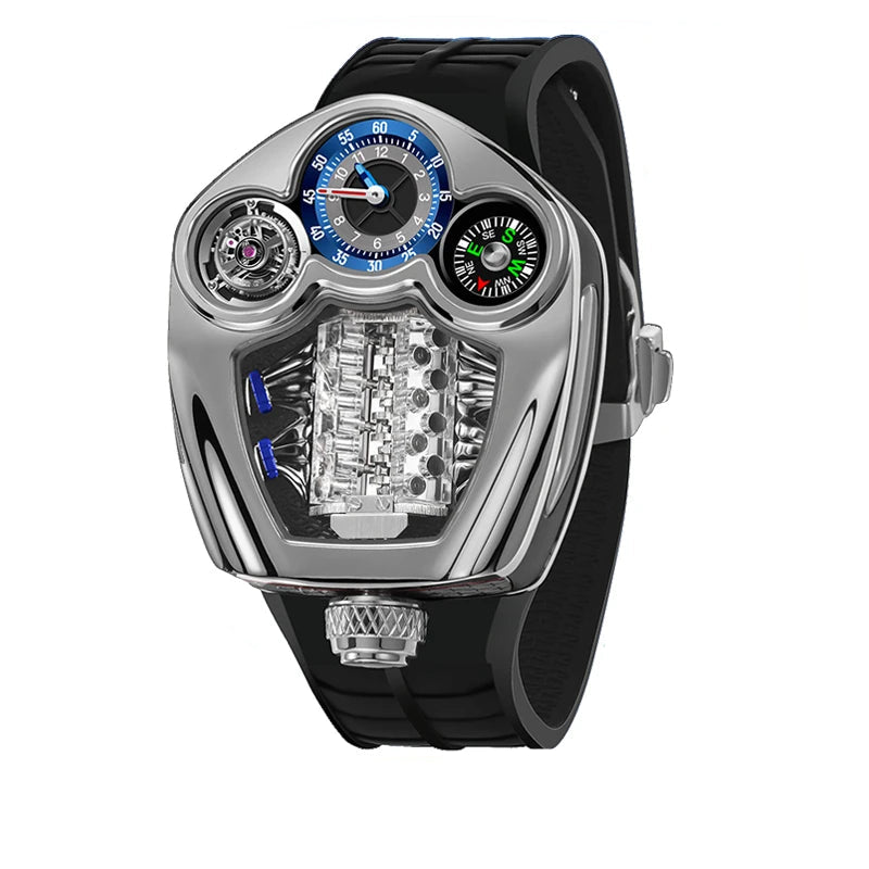 PINDU Design Engine Watches Men Top Brand Luxury Watch Compass Waterproof Quartz Wristwatch Festival Limited Watch + Gift Box