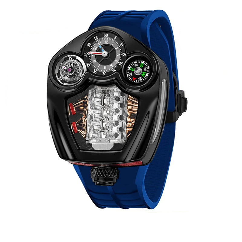 PINDU Design Engine Watches Men Top Brand Luxury Watch Compass Waterproof Quartz Wristwatch Festival Limited Watch + Gift Box